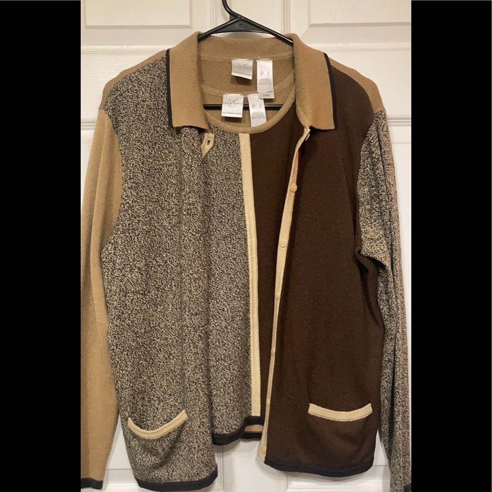 Beige and brown 2 piece set